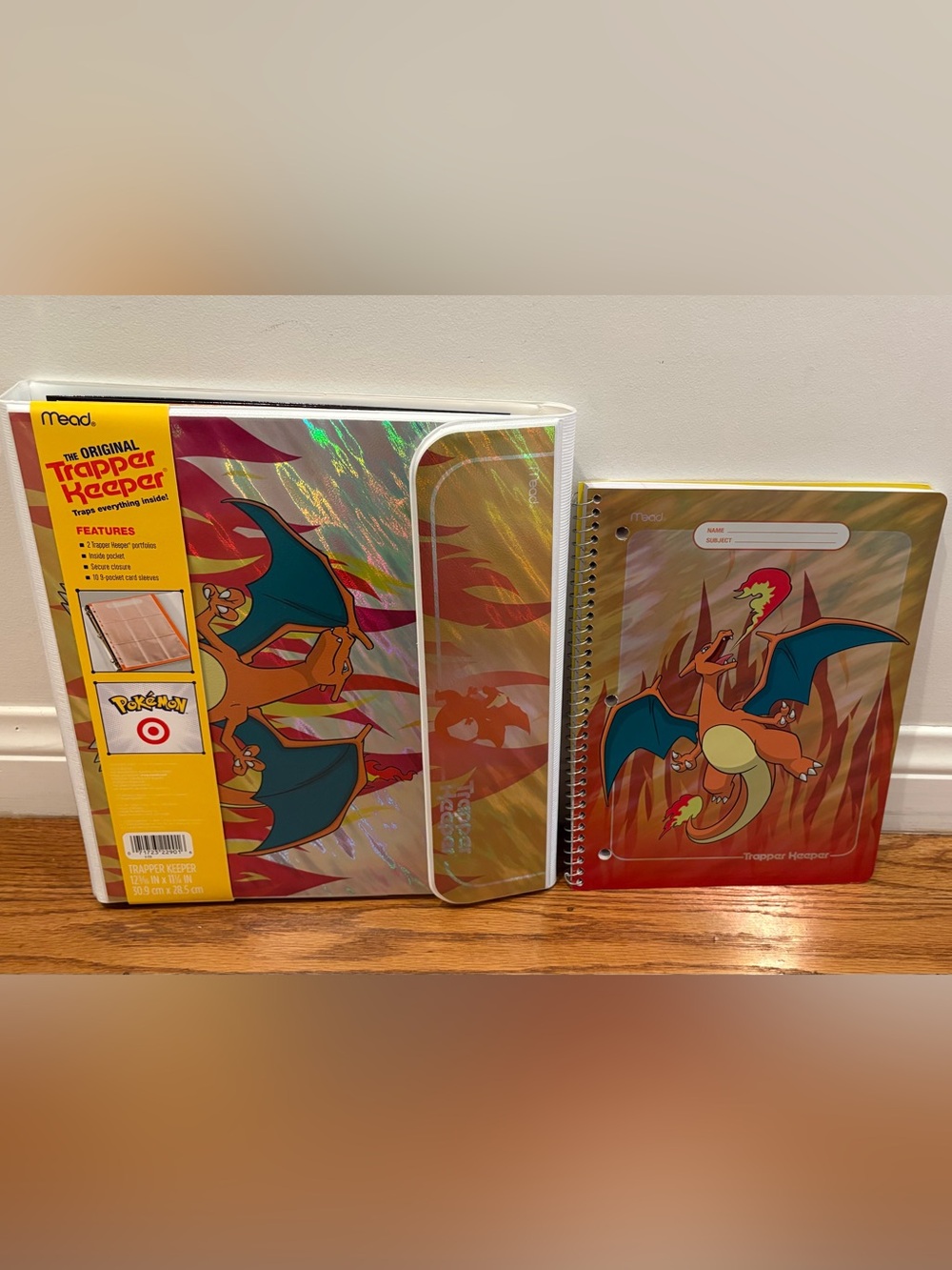 Target x Pokemon CHARIZARD Trapper Keeper Binder & Notebook Bundle Brand New